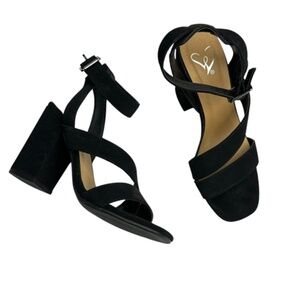 Windsor Suede Black Block Heels Size 6